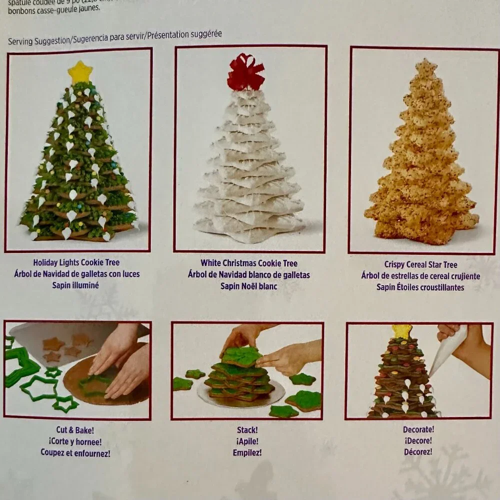 NIB Wilton Christmas Tree Cookie Cutter Kit 3 Decorating Bags 2 Decorating Tips